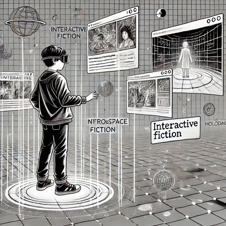  Trautzsch, 2024 Ein Bild zum Thema Interactive Fiction - Digital, Cyberspace, Holodeck. Dall-E, 2024